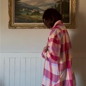 Free People We the free || Plaid Women's Jacket in Pink and Red